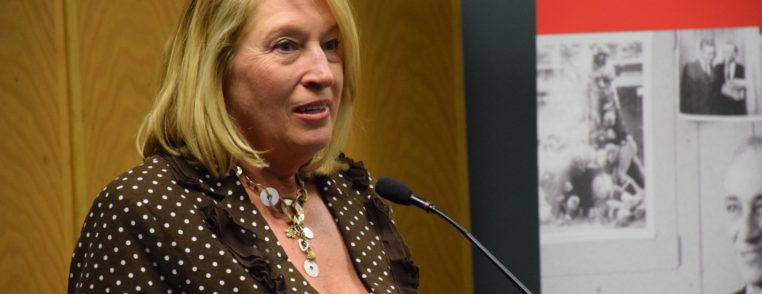 Image of Susan Fornoff accepting the Distinguished Terrapin award